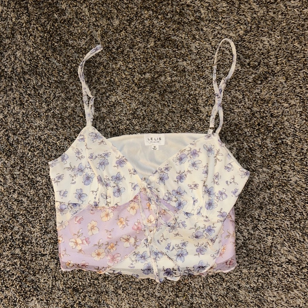 Purple floral tank top
